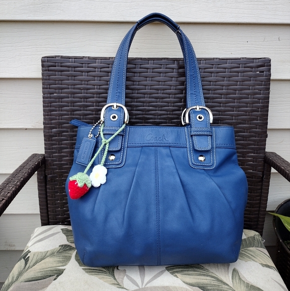 Coach Soho Blue Leather Tote - Picture 1 of 17
